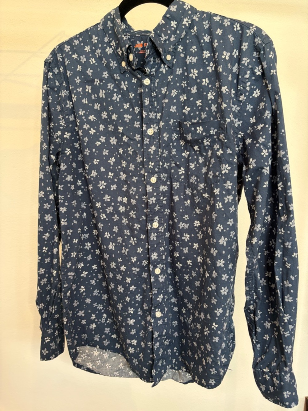 Joe Fresh Navy Blue Floral Button-Down Shirt